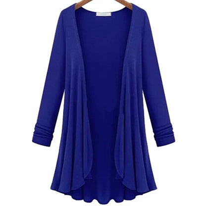Stickad cardigan för damer med volanger – Chiara höstmagi
