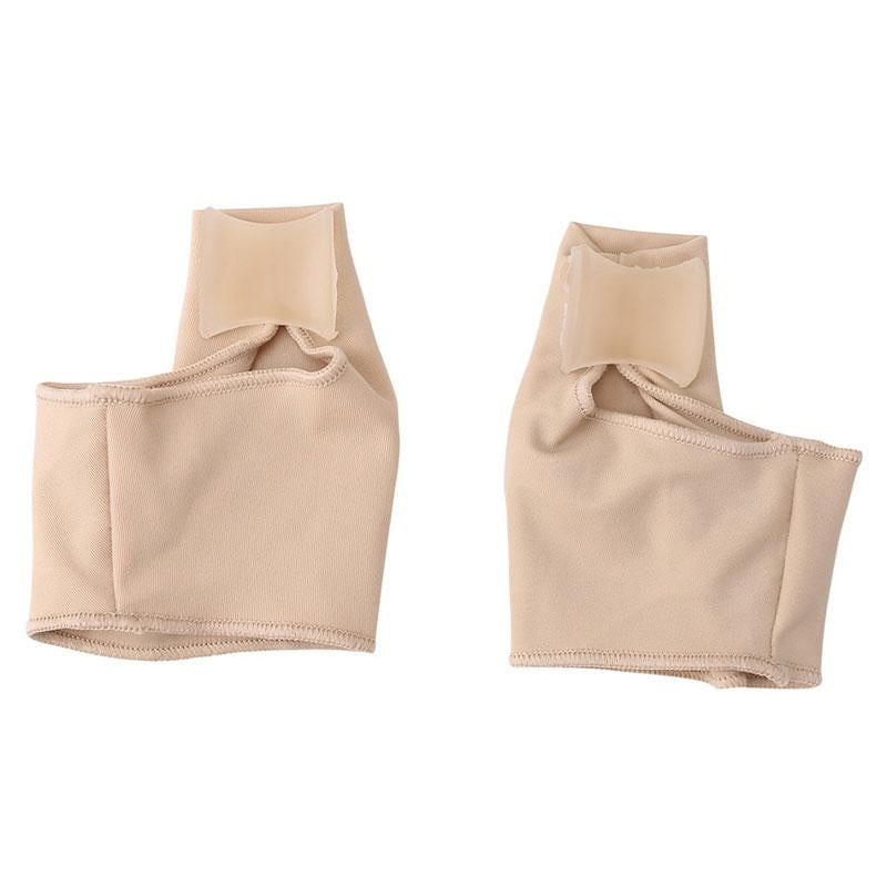Beige Zehenspreizer aus Stoff, Fußpflege, Hallux Valgus Korrektur, Paar, orthopädisch.