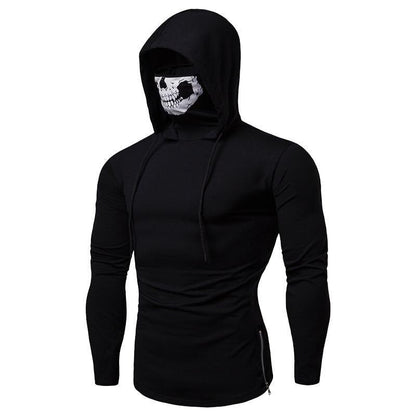 Hoodie för herr med integrerad dödskallemask – Höstupplaga ShadowX