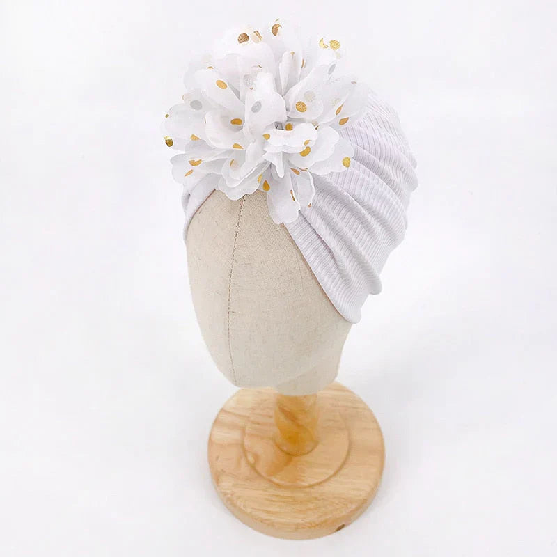 Mjuk baby turbanhatt med volangdetalj – Höstmagisk MysGlans (1+1 Gratis)
