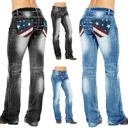 Damernas bootcutjeans med flaggdetaljer – Madison