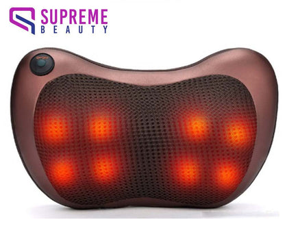 Shiatsu-Massagekissen mit Wärmefunktion, braun, ergonomisch, für Nacken und Rücken.