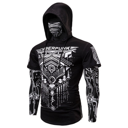 Hoodie för herr med integrerad dödskallemask – Höstupplaga ShadowX