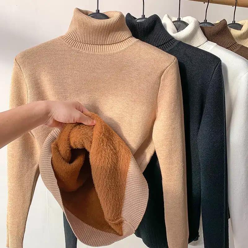 Höstfleece stickad tröja – Evelyne