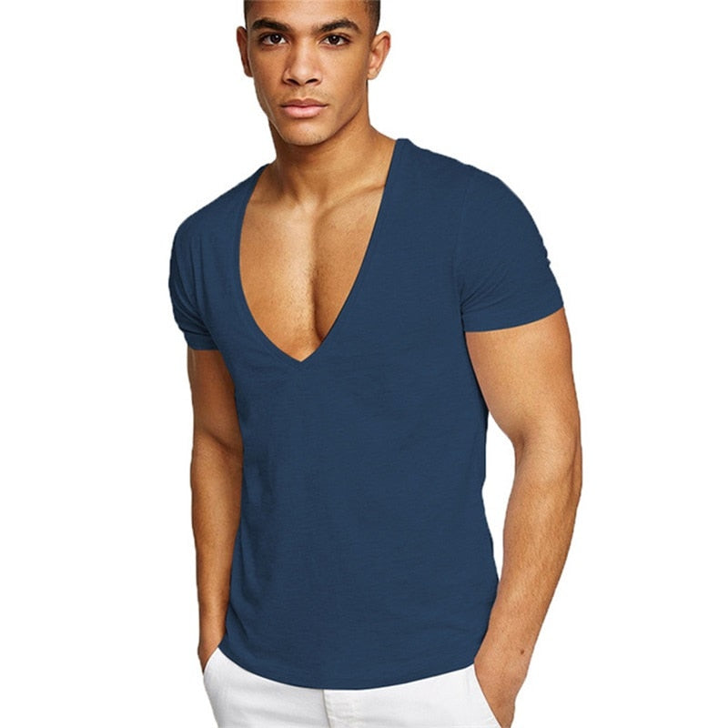 Avslappnad & figurnära herr T-shirt med V-hals – Jonas