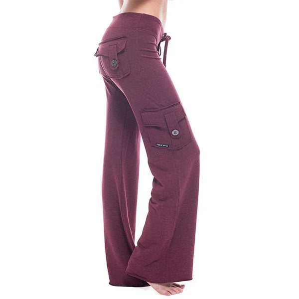 Damska Bootcut Cargo Byxa med fickor – Isabella Höstupplaga
