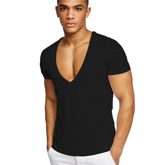 Avslappnad & figurnära herr T-shirt med V-hals – Jonas