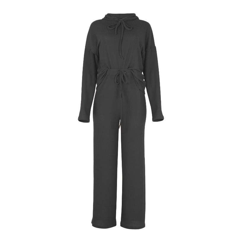 Damen Jumpsuit, schwarz, langärmelig, mit Schleife, elegantes Design, Freizeitmode.