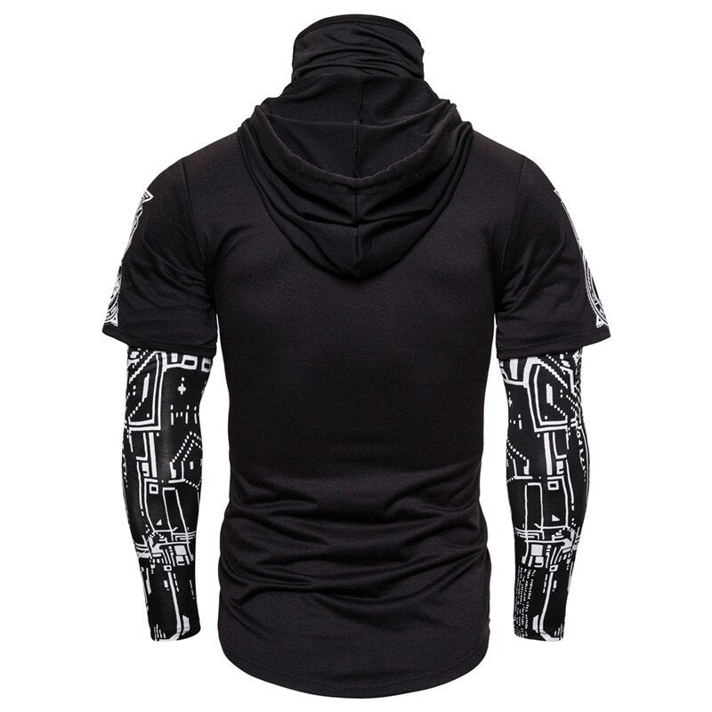 Hoodie för herr med integrerad dödskallemask – Höstupplaga ShadowX