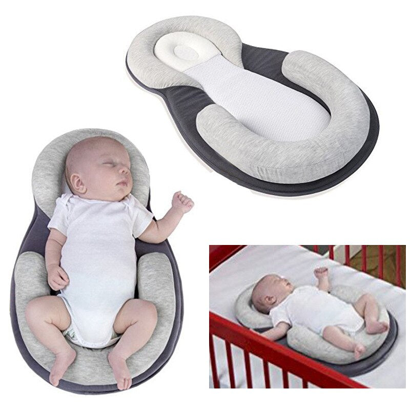 Ergonomisk bärbar babysäng med huvudstöd mot platt huvud – sovcocoon