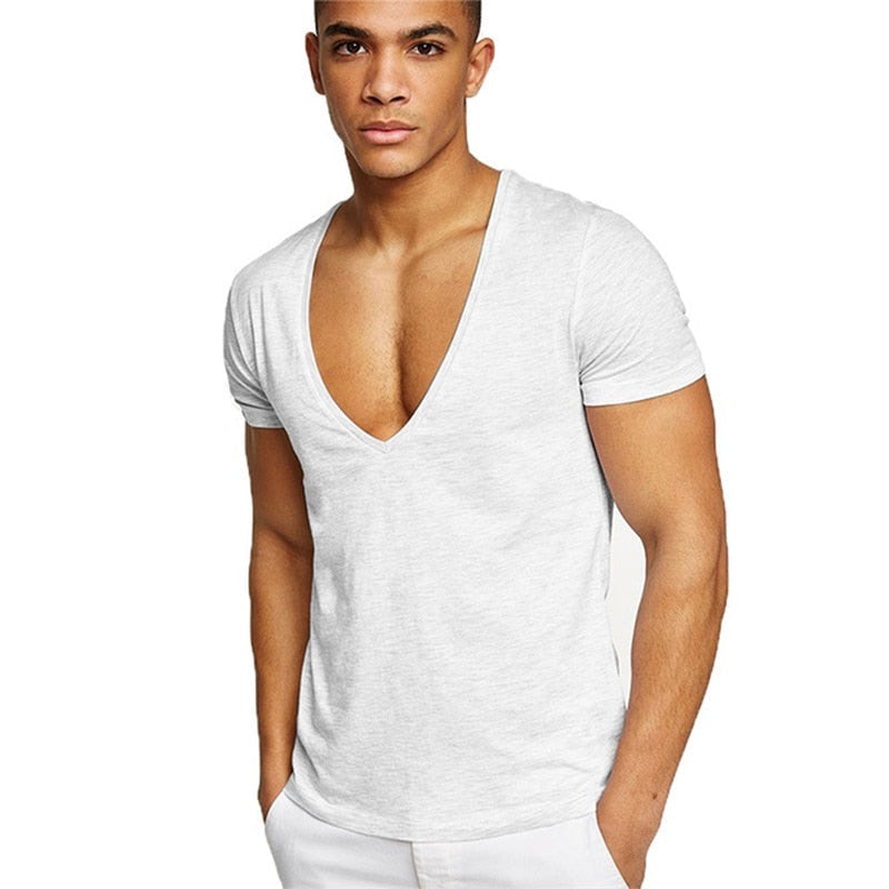 Avslappnad & figurnära herr T-shirt med V-hals – Jonas