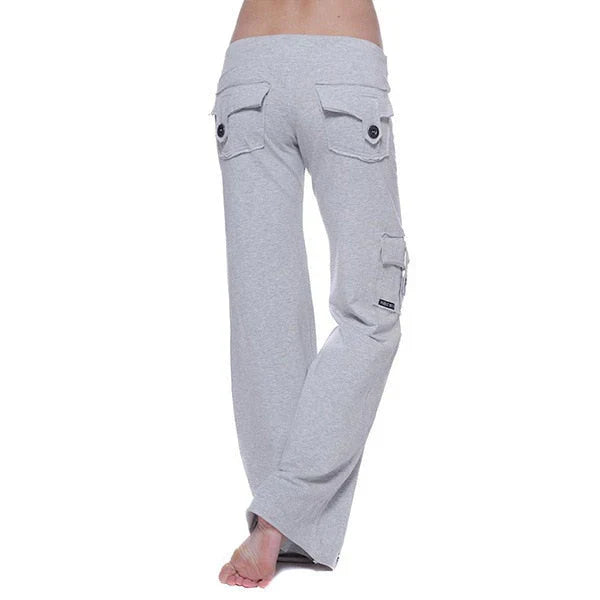 Damska Bootcut Cargo Byxa med fickor – Isabella Höstupplaga