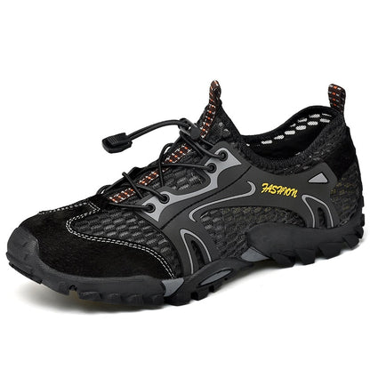 Schwarzer Outdoor-Wasserschuh, atmungsaktiv, rutschfest, für Herren.