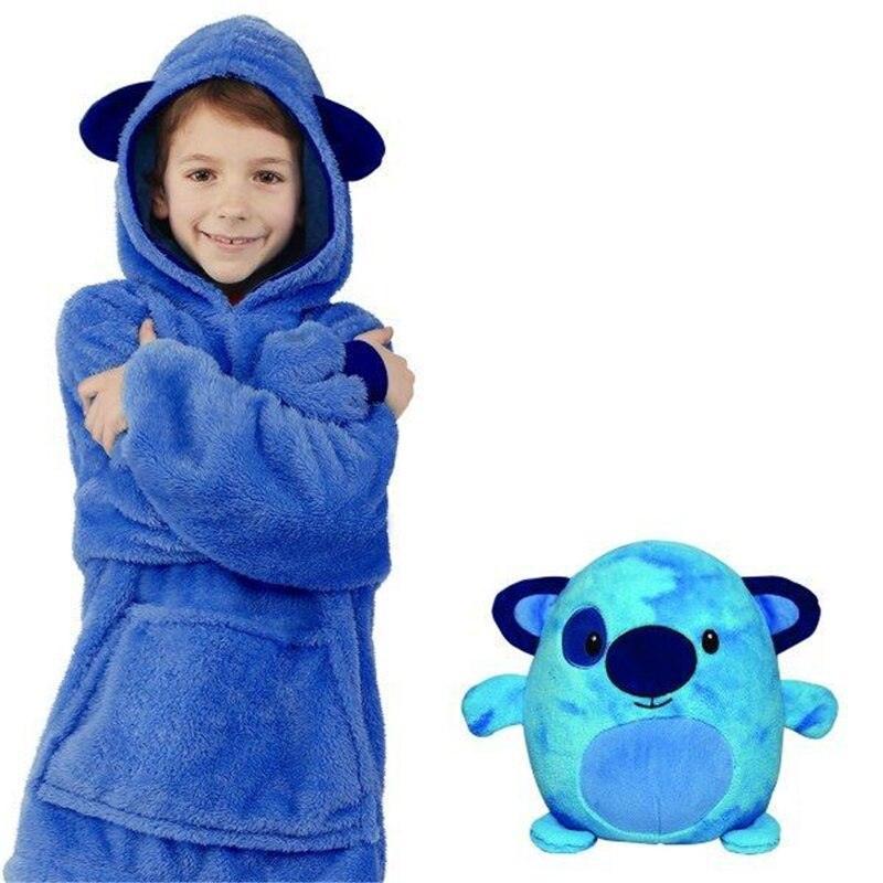 Vinterbarn-hoodie med vändbar plysdjursfunktion – Momo Snöflinga Edition