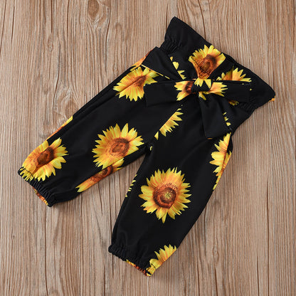 2-delad babyoutfit med solrosmönster – SolLeende