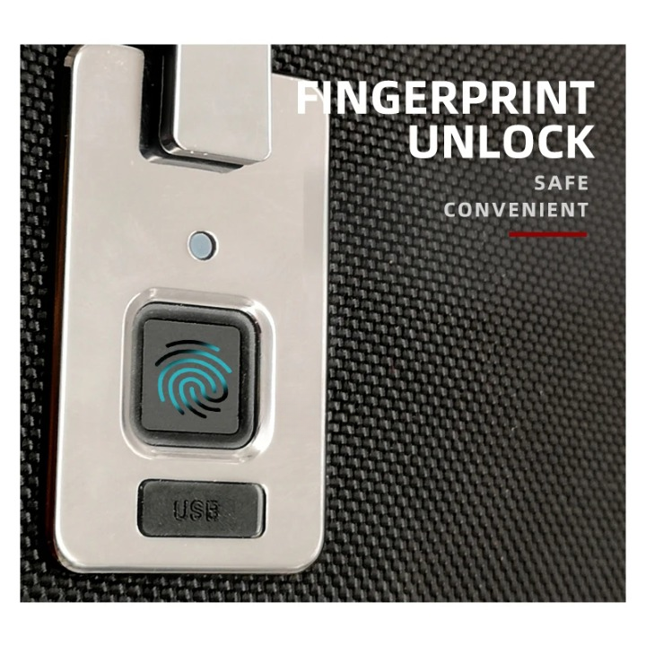 Business-reseryggsäck med intelligent fingeravtryckslås – stöldsäker USB-laddningsdesign