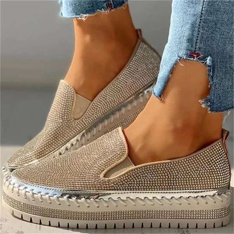 Glittrande damloafers med komfortsula – Teyla
