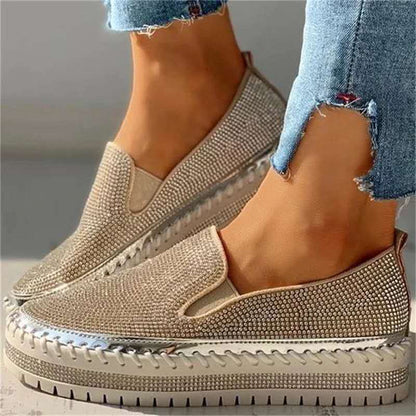 Glittrande damloafers med komfortsula – Teyla