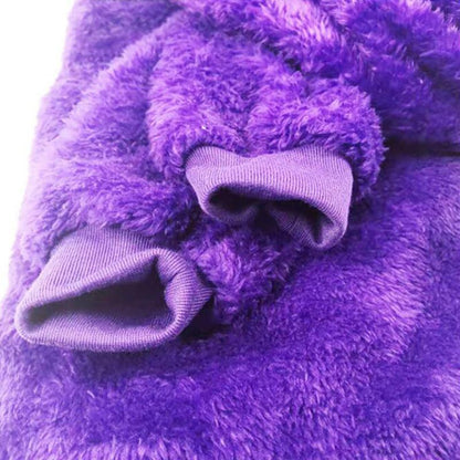 Vinterbarn-hoodie med vändbar plysdjursfunktion – Momo Snöflinga Edition