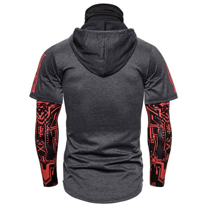 Hoodie för herr med integrerad dödskallemask – Höstupplaga ShadowX