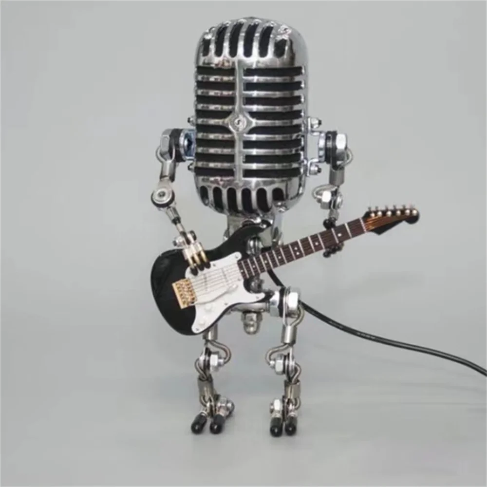 Dekorativ mikrofonrobotlampa med gitarr – Max