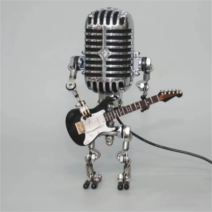 Dekorativ mikrofonrobotlampa med gitarr – Max