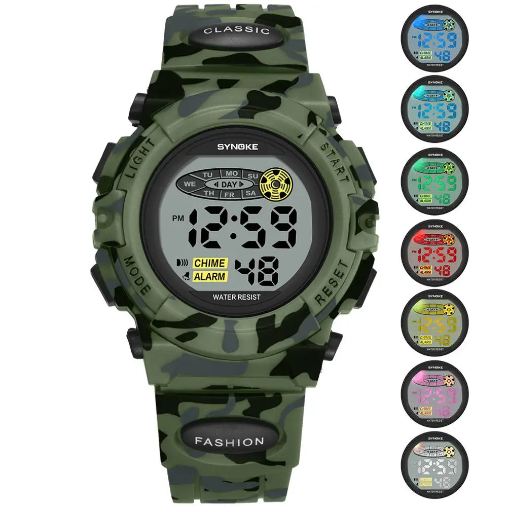 Vattentät digital barnarmbandsur med LED-display – Livano