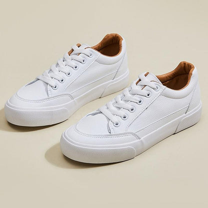 Weiße Sneaker aus Leder, Unisex, modisch, bequem, rutschfeste Sohle, lässiger Stil.