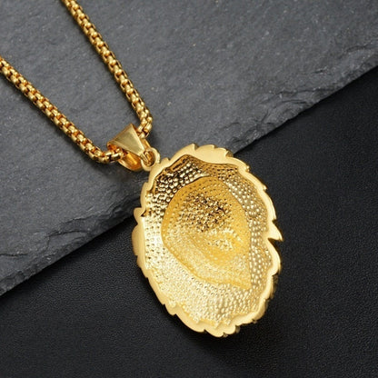 Goldene Sonnenblumen-Halskette, Edelstahl, modisches Schmuckstück, Damen-Accessoire.