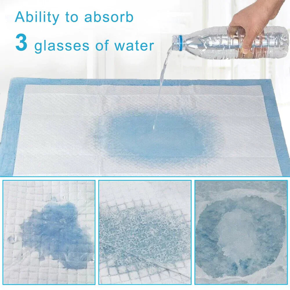 Wasserdichte Hundematte, absorbiert 3 Gläser Wasser, blau-weiß, saugfähig, rutschfest.