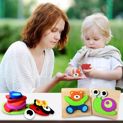 Montessori lärpussel i trä – Färgglädje (1+1 gratis)