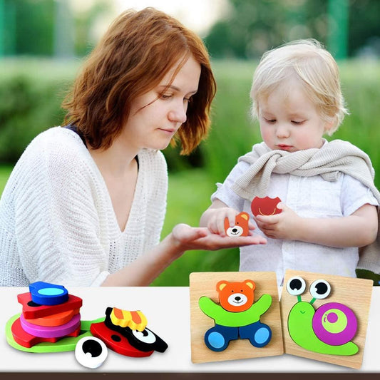 Montessori lärpussel i trä – Färgglädje (1+1 gratis)