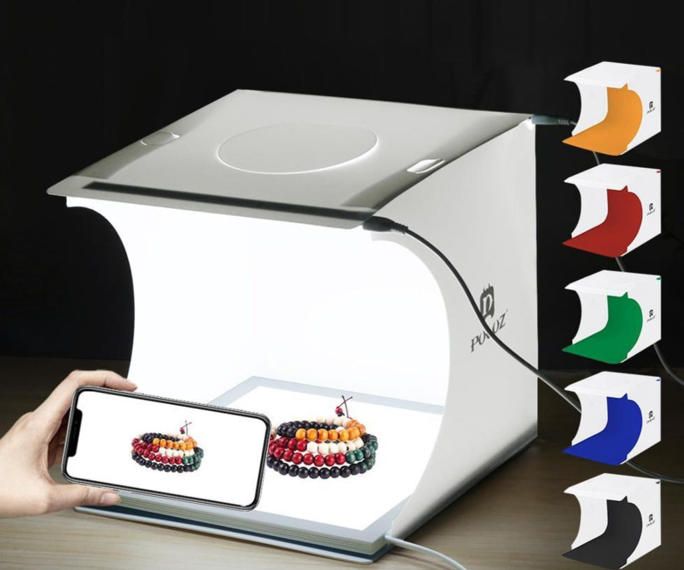 Bärbart fotostudio med LED-belysning – LumiCube