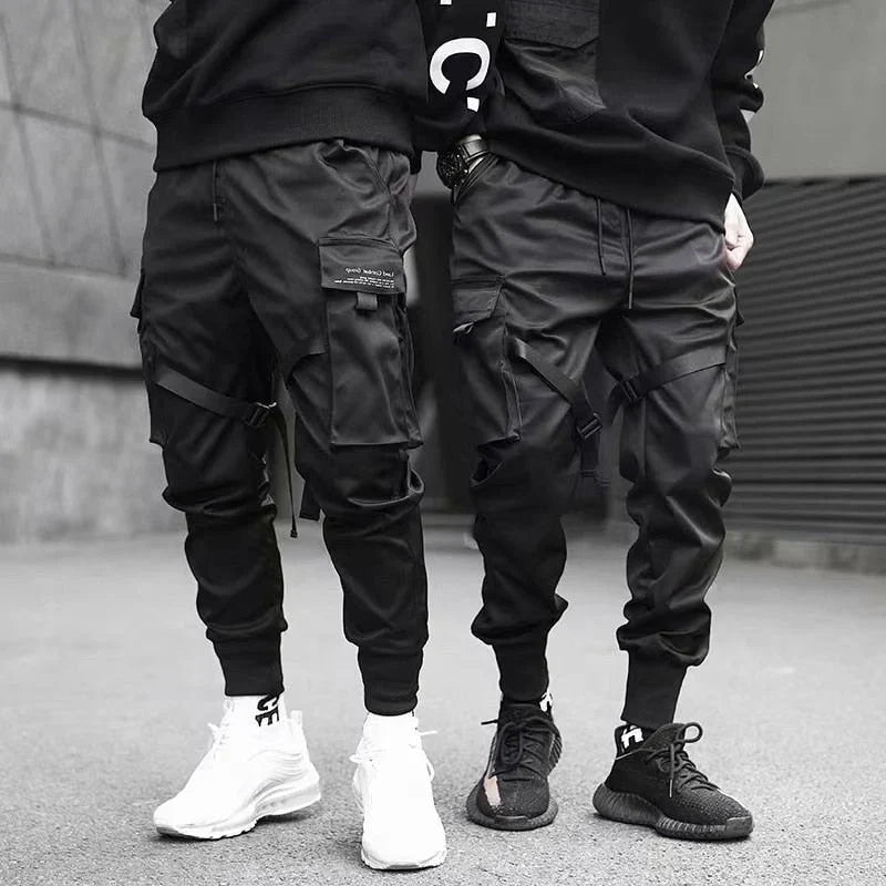 Höstiga multi-pocket hiphop-cargobyxor för herr – Dante