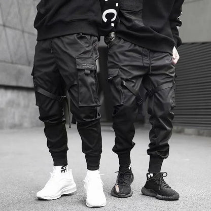 Höstiga multi-pocket hiphop-cargobyxor för herr – Dante