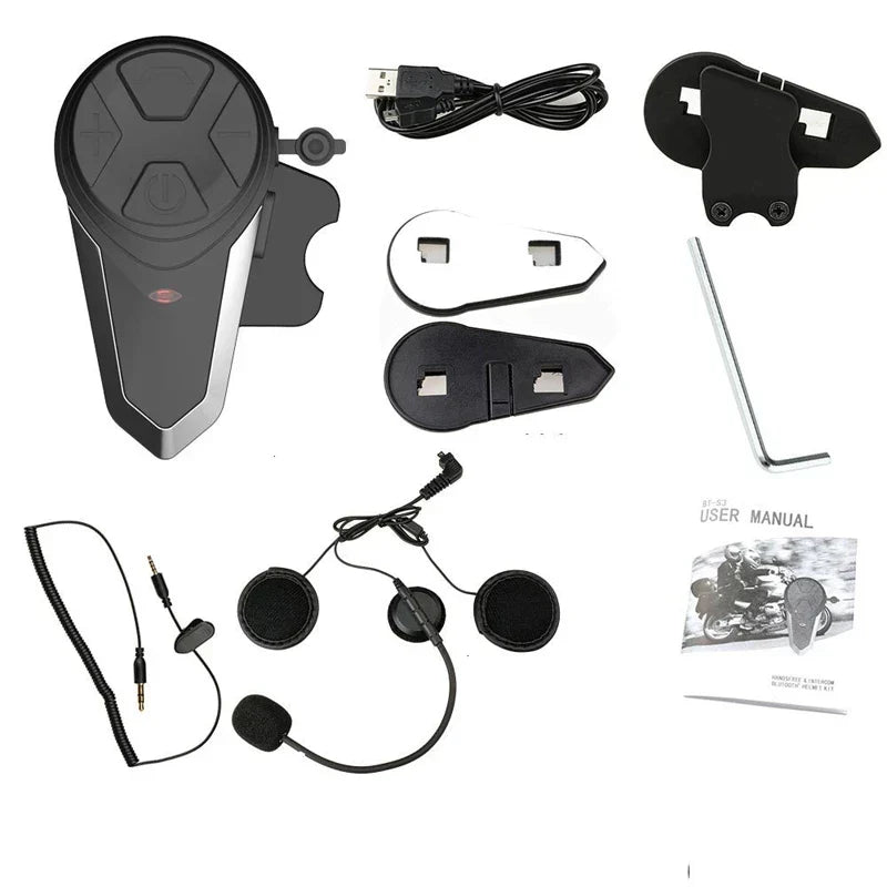 Bluetooth-intercom för motorcykelhjälm med FM och 1000 m räckvidd – RoadLink S3