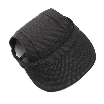 Schwarze Hundemütze aus Baumwolle, verstellbar, Sonnenschutz, Haustierzubehör.