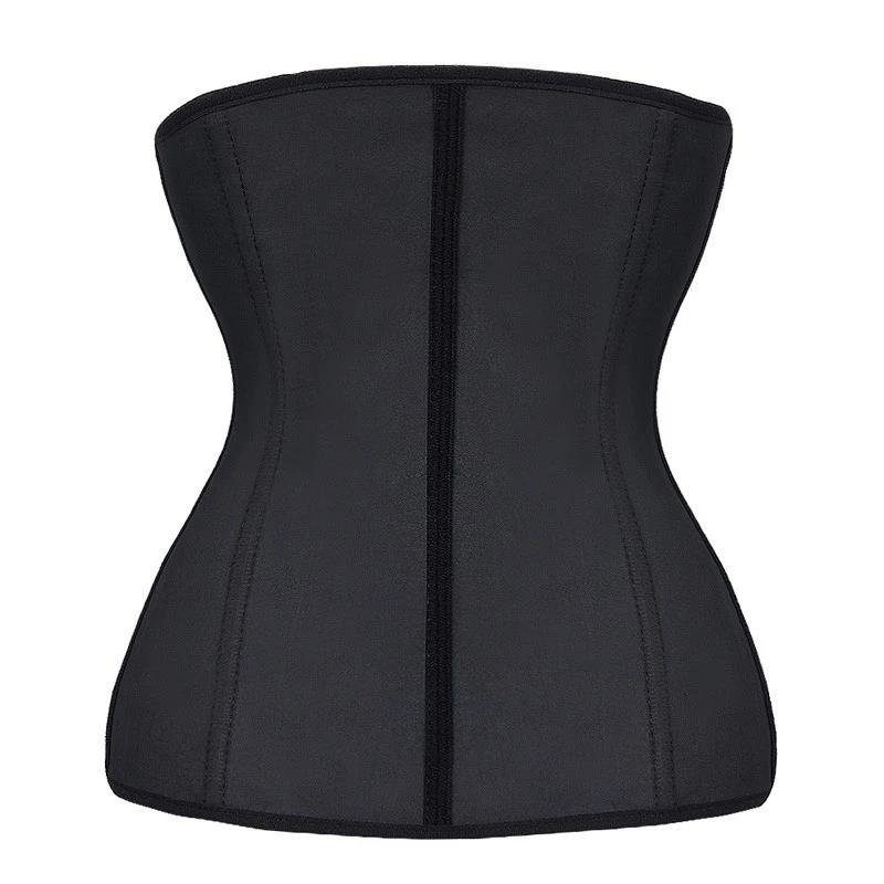 Schwarzes Taillenkorsett, figurformend, aus Baumwolle, für Damenmode und Körperformung.
