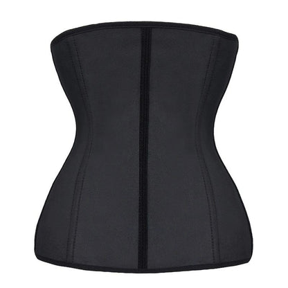 Schwarzes Taillenkorsett, figurformend, aus Baumwolle, für Damenmode und Körperformung.
