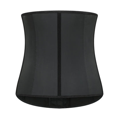 Schwarzer Taillentrainer Korsett, Latex, formend, Fitness, Damenmode, Shapewear.