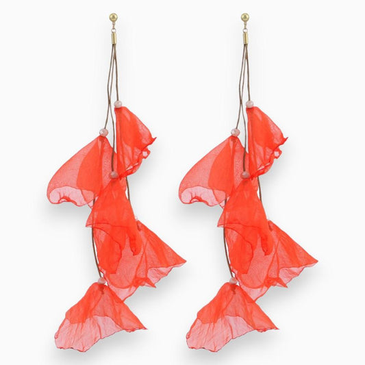 Rote Seidenblumen-Dekoration, hängend, modern, für Wohnkultur, 2er-Set.