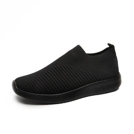 Schwarzer Sneaker aus Mesh, rutschfest, atmungsaktiv, für Herren, sportlich, bequem.