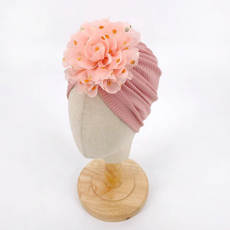 Mjuk baby turbanhatt med volangdetalj – Höstmagisk MysGlans (1+1 Gratis)