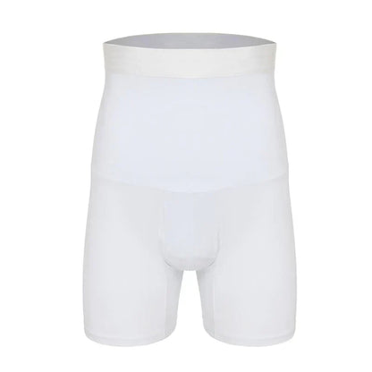 Weiße Herren-Boxershorts, nahtlos, atmungsaktiv, elastisch, hoher Bund.