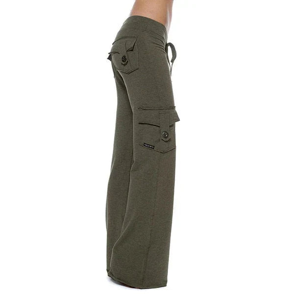 Damska Bootcut Cargo Byxa med fickor – Isabella Höstupplaga