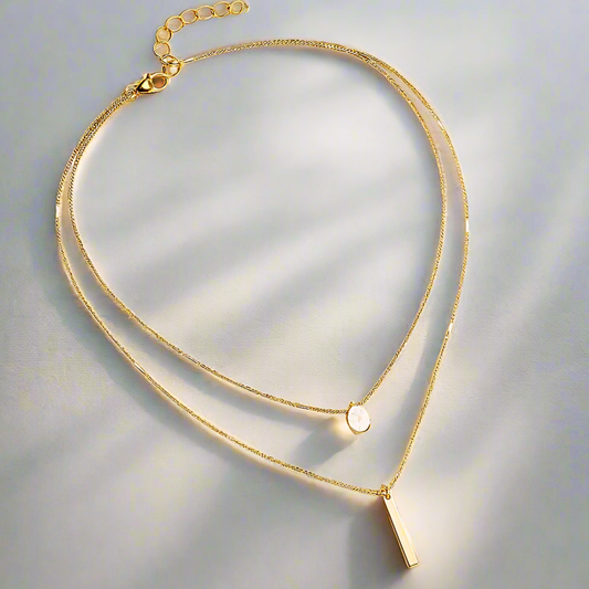 Hals Glitzer | Guld-hänge halsband set vintage-smycken