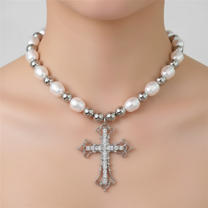Halskette Mit Kreuzanhänger - PearlCross 