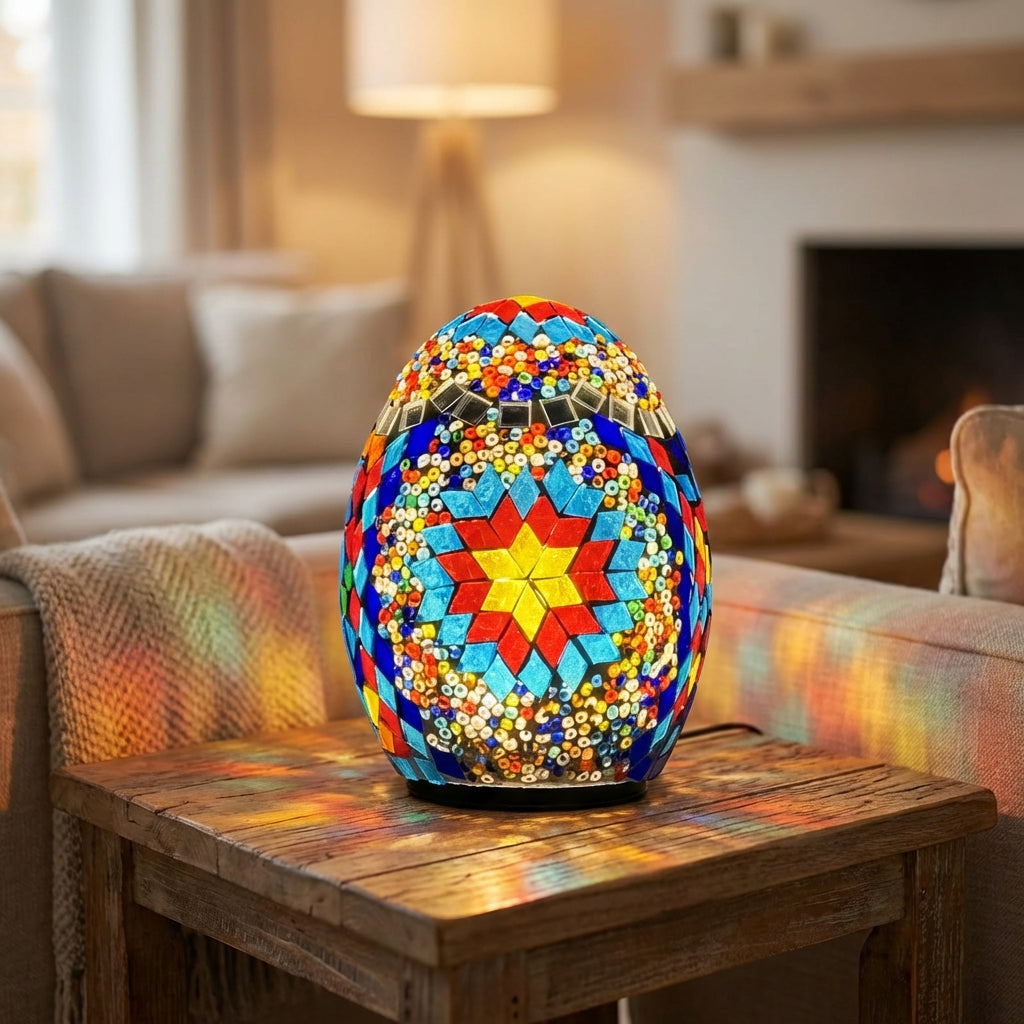 Handcrafted Mosaic Egg Lamp - Auregglow