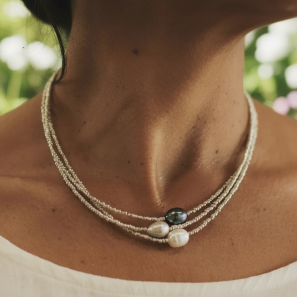 Handgefertigte Perlenkette - PearlElegance 