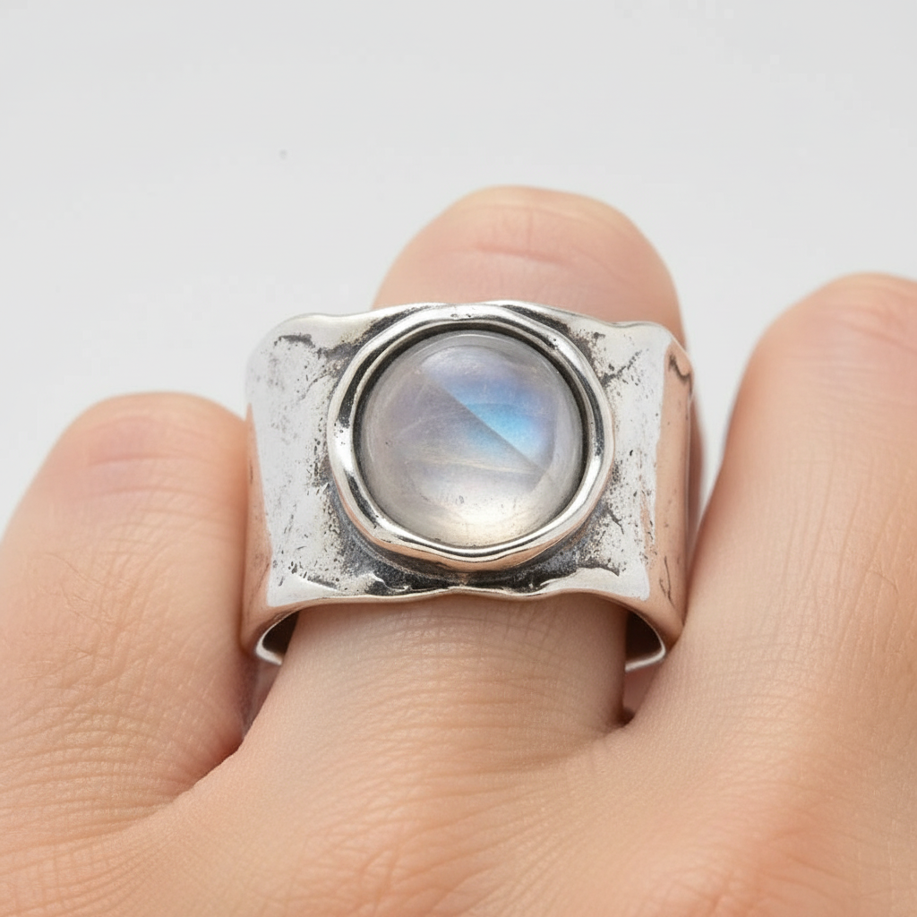 Handgefertigter Silberring - LunarCharm 